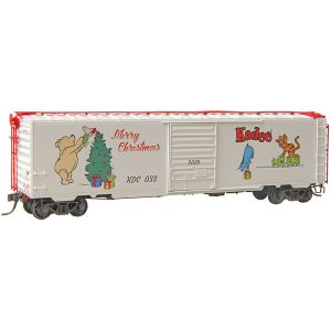 #6933 HO Scale Winnie-the-Pooh and Friends 2025 Christmas Car with Red Details KDC #033 - RTR 50' PS-1 Boxcar