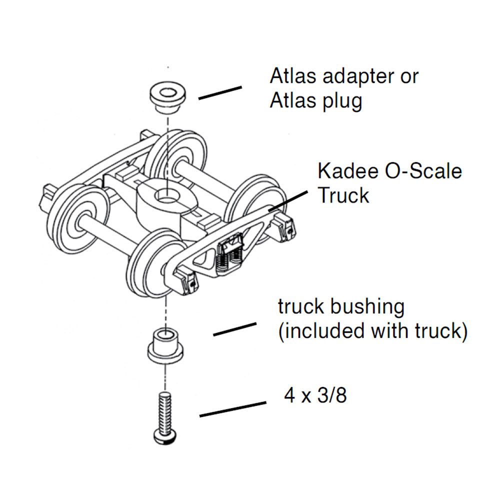 753 O Scale 2 Rail Barber S-2 Roller bearing Metal Trucks